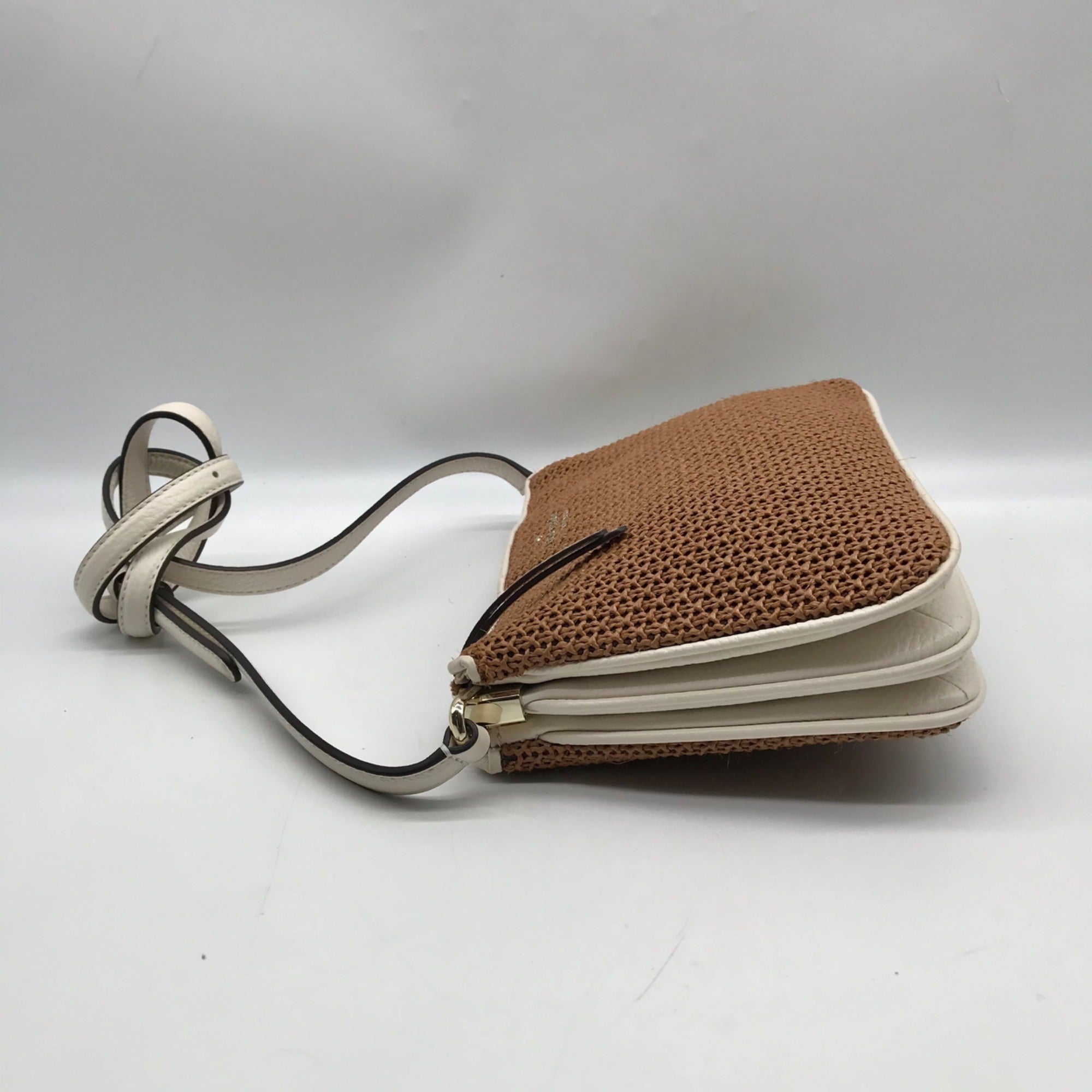 Kate Spade Brown Straw Jackson Crossbody Bag