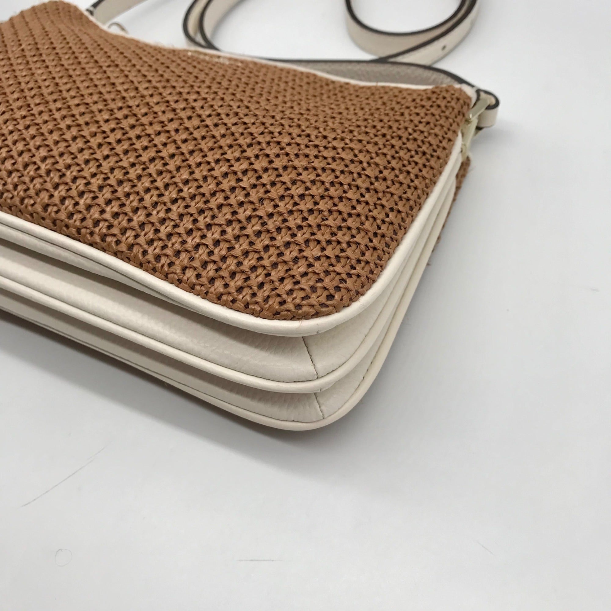 Kate Spade Brown Straw Jackson Crossbody Bag