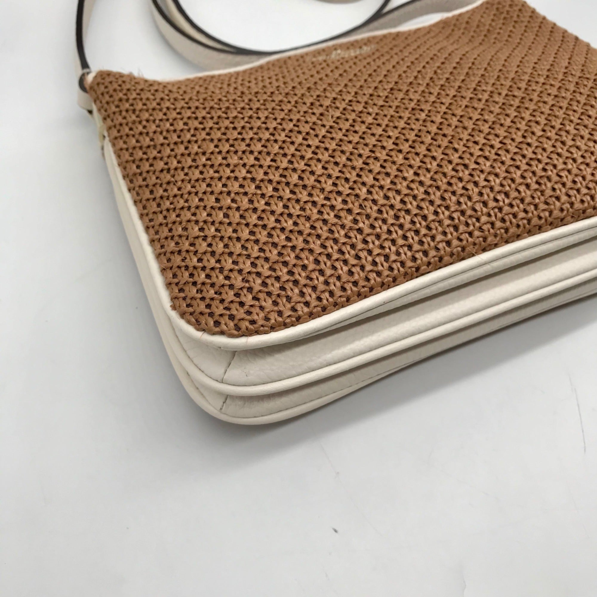 Kate Spade Brown Straw Jackson Crossbody Bag