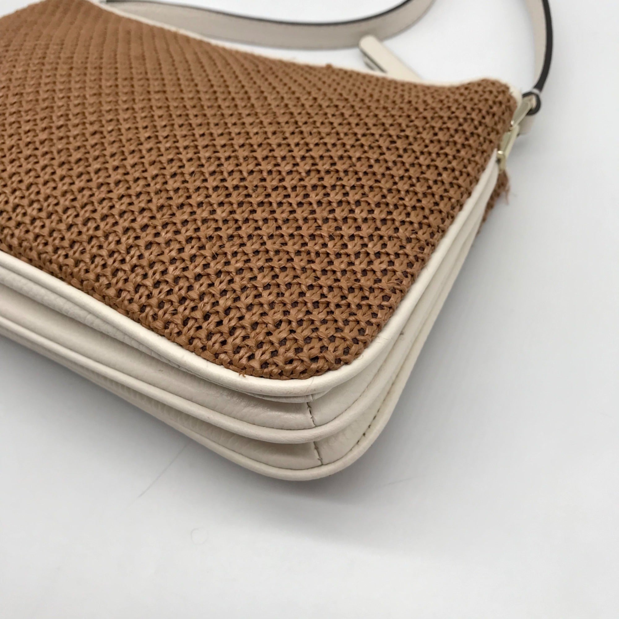 Kate Spade Brown Straw Jackson Crossbody Bag
