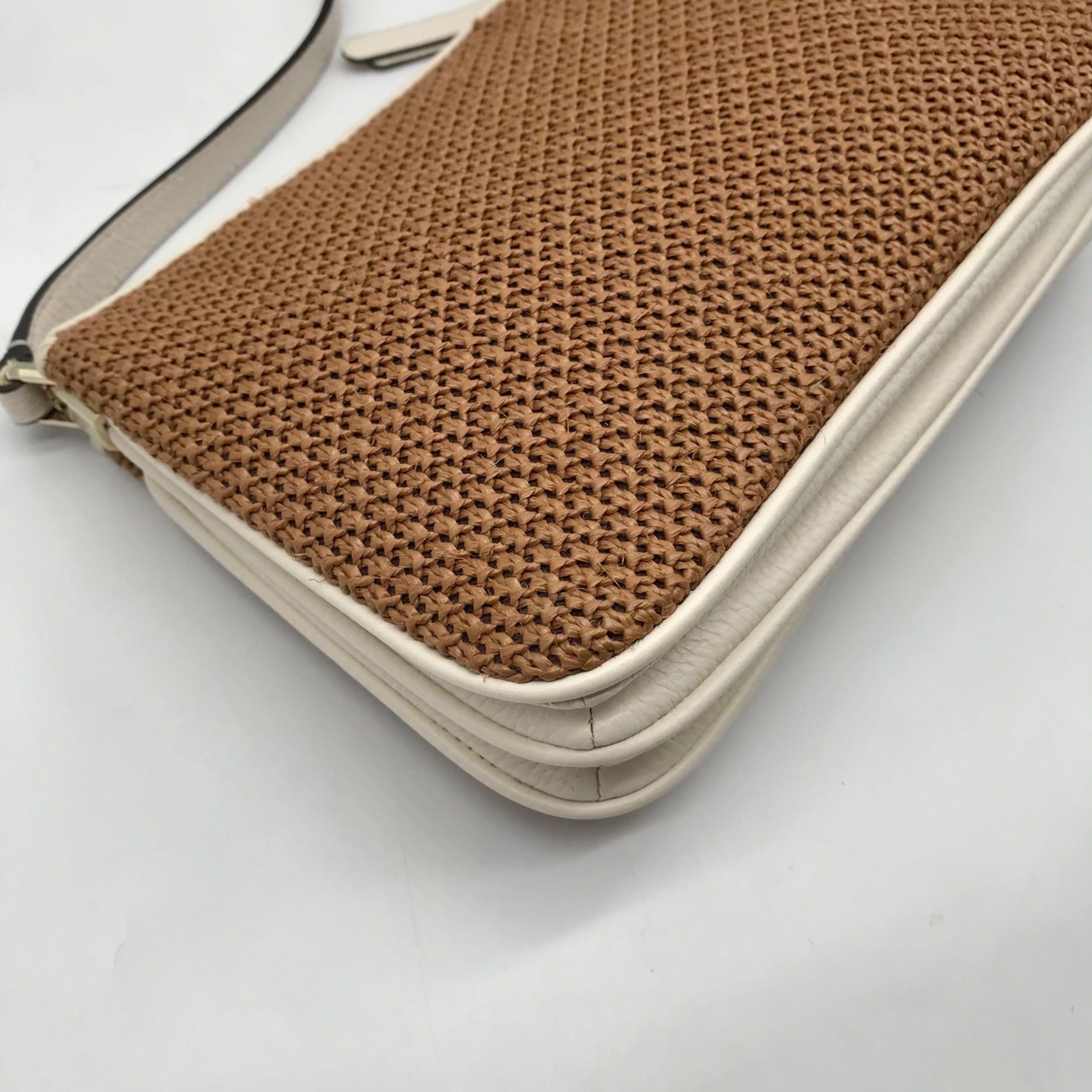 Kate Spade Brown Straw Jackson Crossbody Bag
