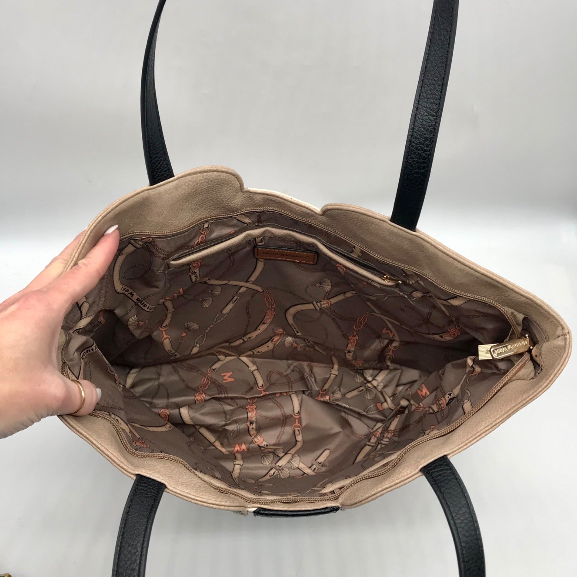 Montana West Tan Faux Leather Tote Bag