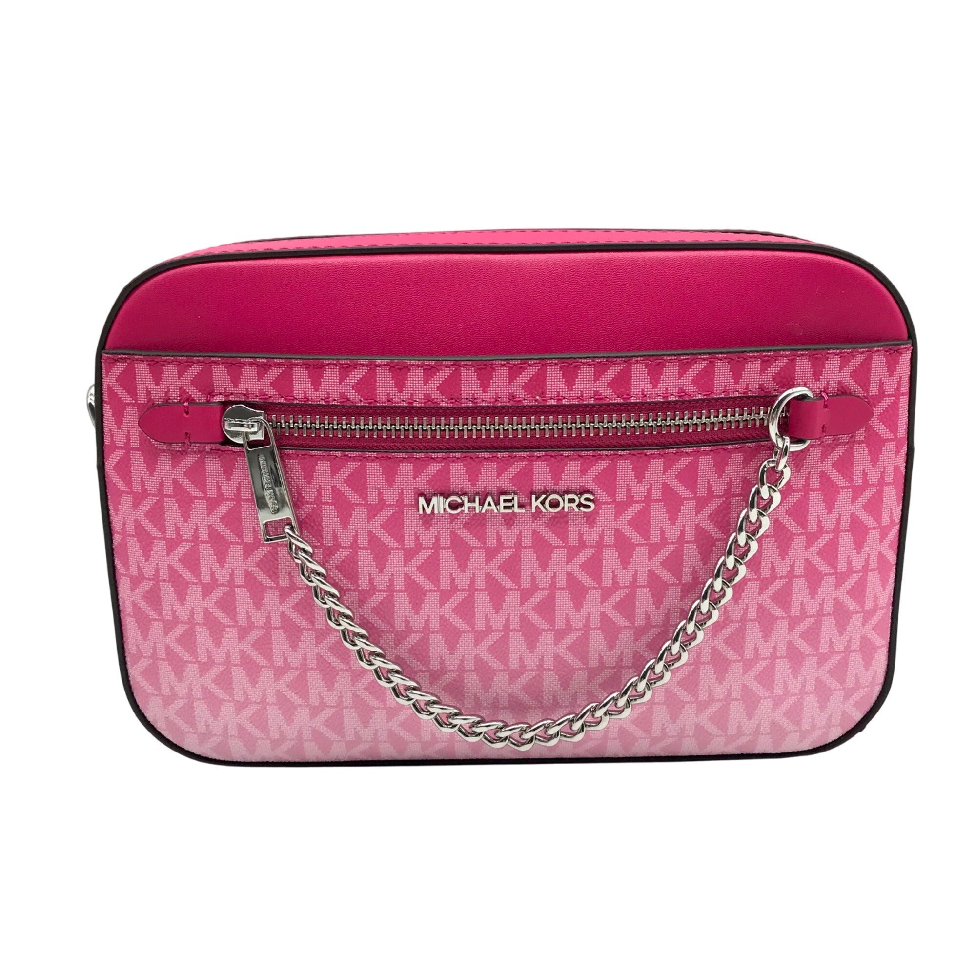 Michael Kors Dragon Fruit Ombre Leather Jet Set Logo Crossbody Bag