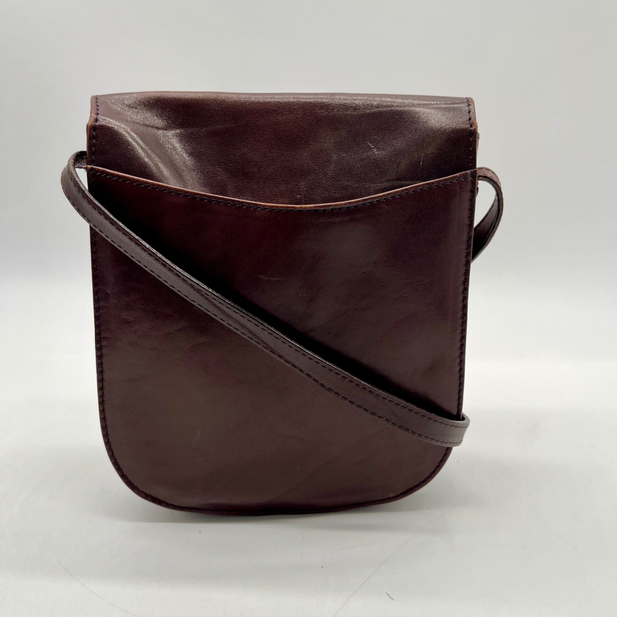 Oroton Brown Leather Crossbody Bag