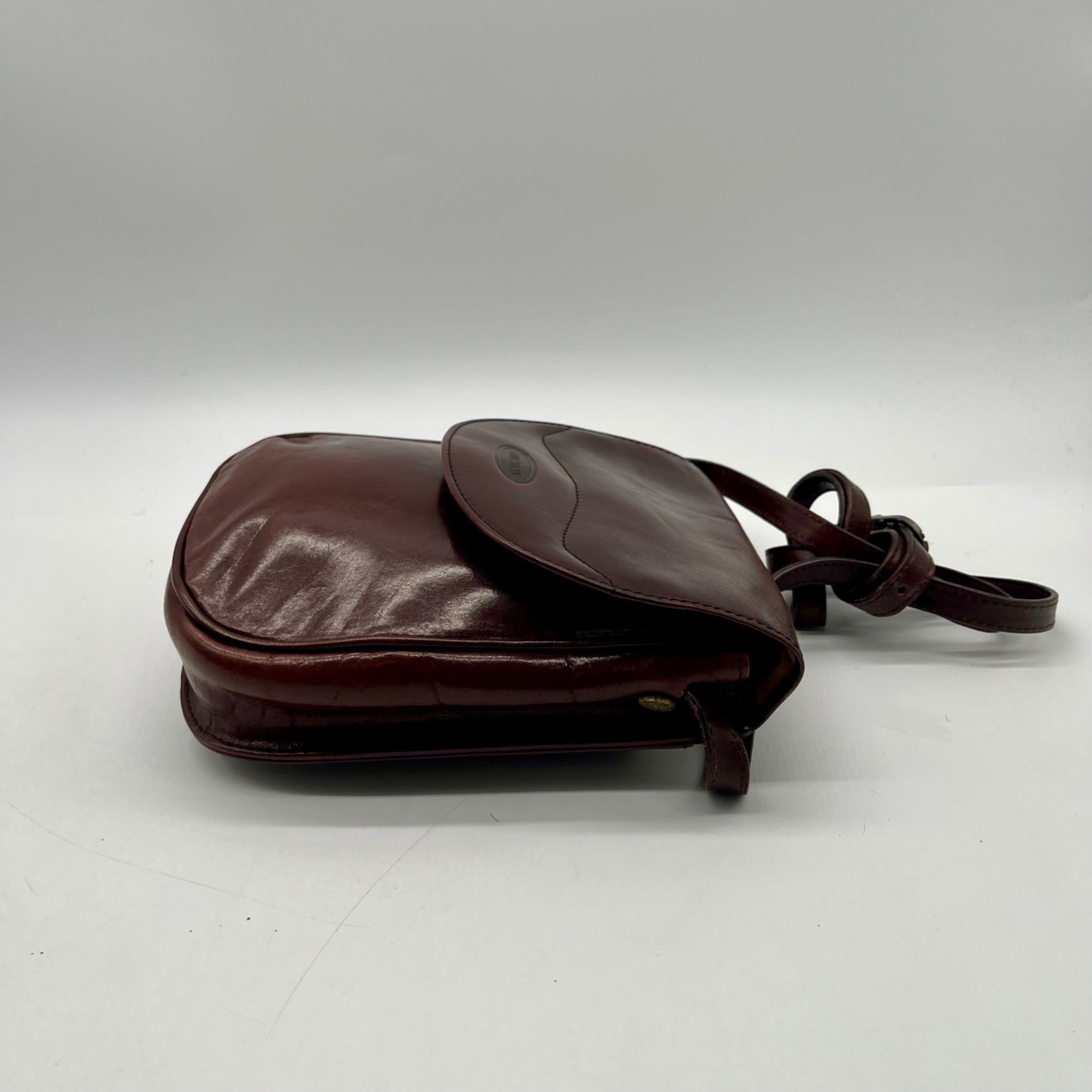 Oroton Brown Leather Crossbody Bag