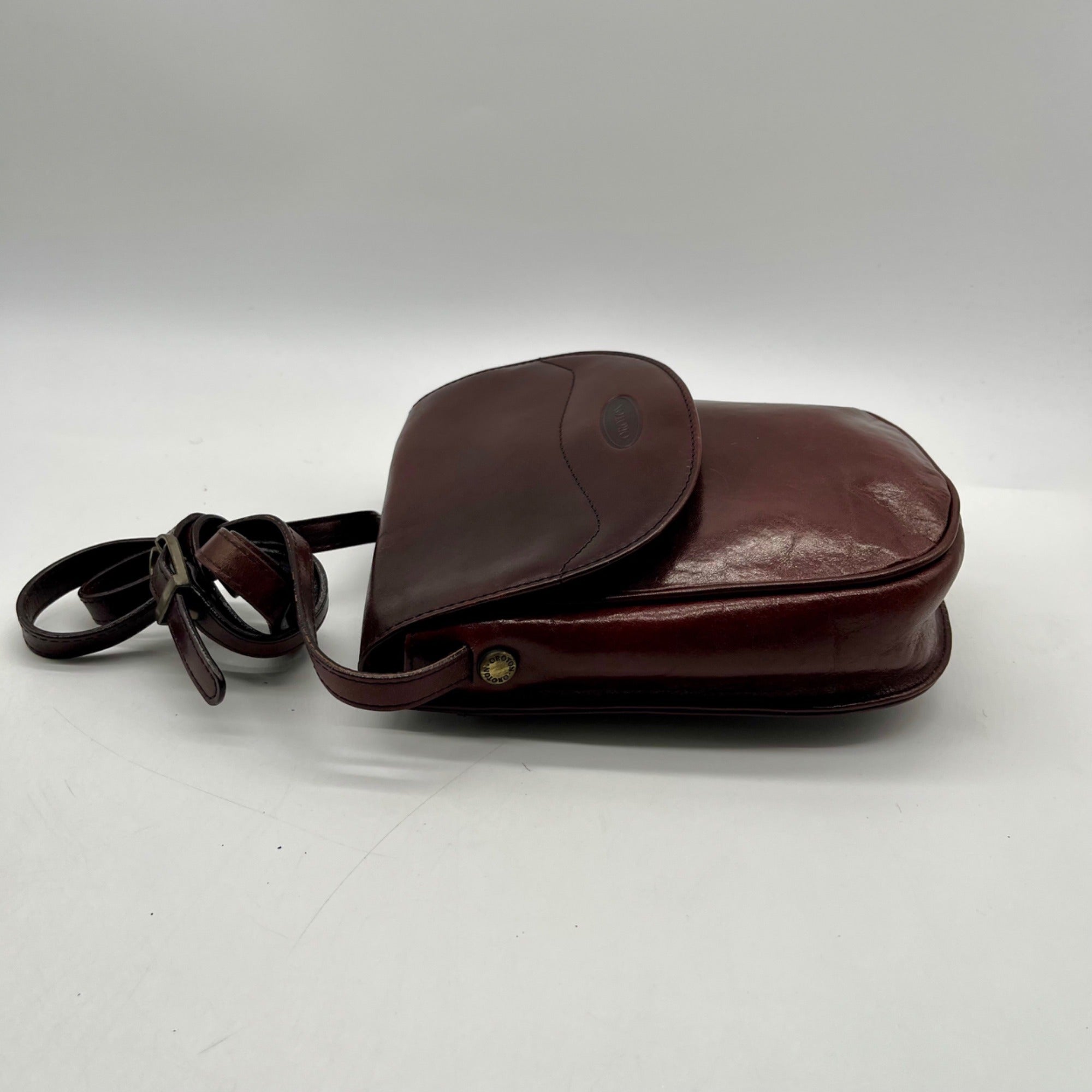 Oroton Brown Leather Crossbody Bag