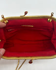 Judith Leiber Red Snakeskin Embossed Crossbody Clutch