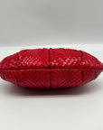 Judith Leiber Red Snakeskin Embossed Crossbody Clutch