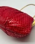 Judith Leiber Red Snakeskin Embossed Crossbody Clutch