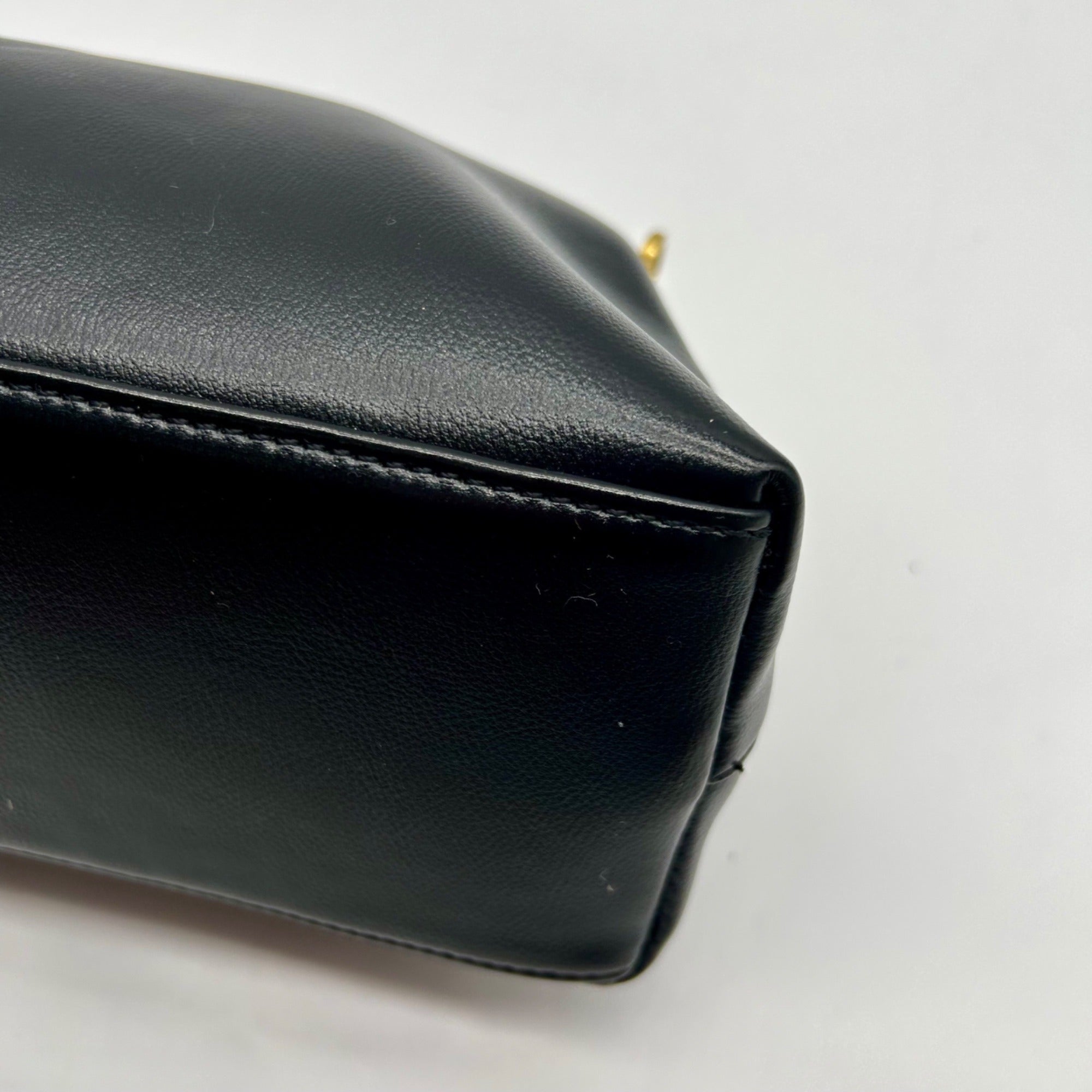 MMS Black Leather Crossbody Bag