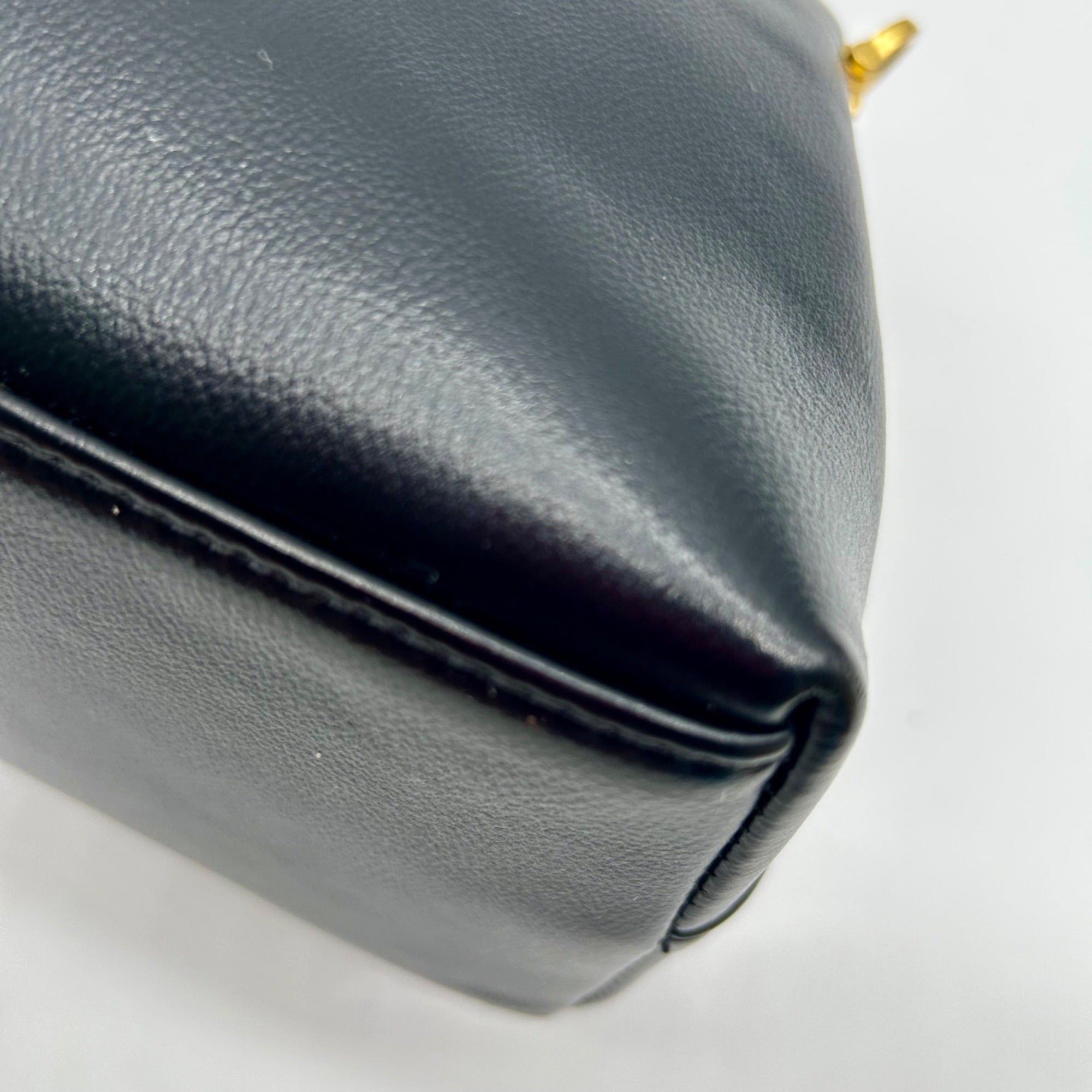 MMS Black Leather Crossbody Bag