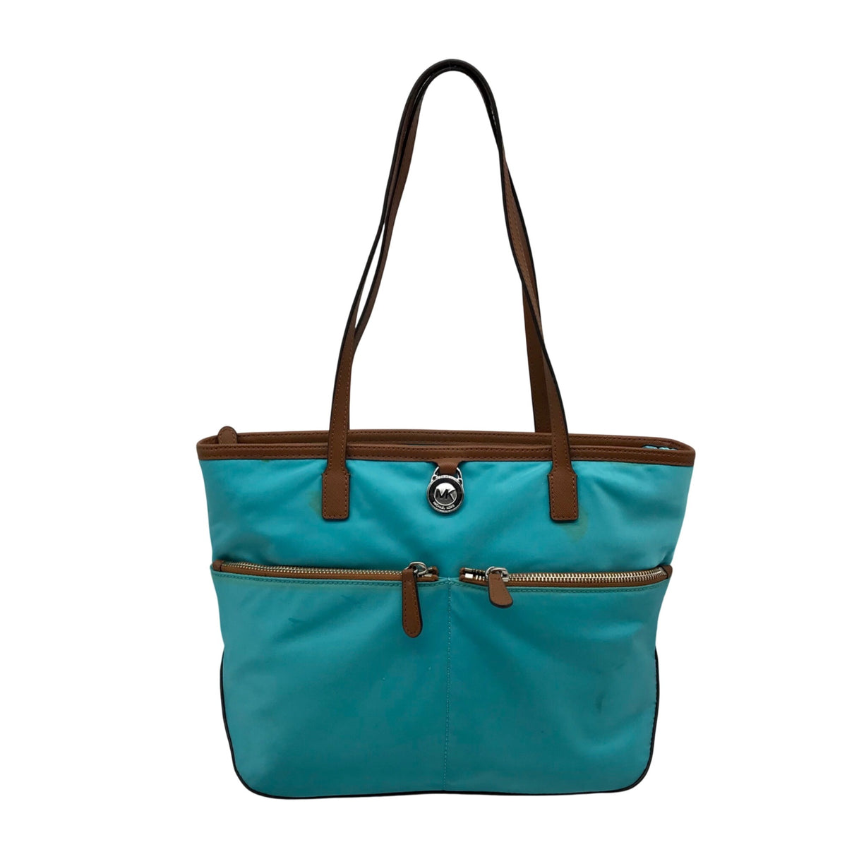 Michael Kors Blue Nylon &amp; Leather Pocket Tote