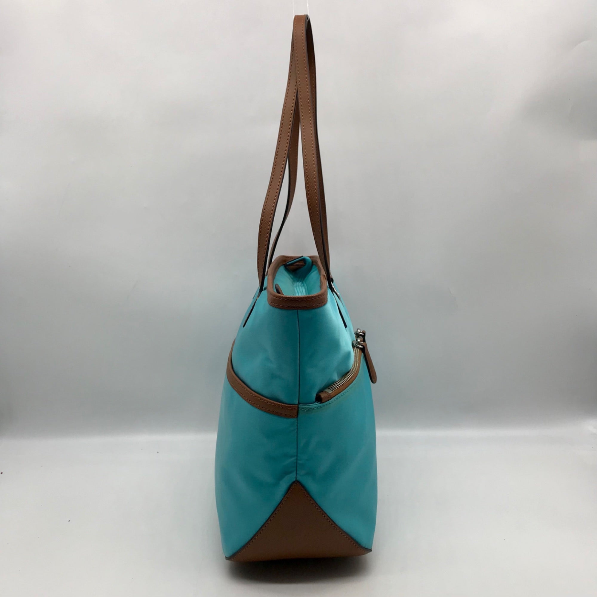 Michael Kors Blue Nylon &amp; Leather Pocket Tote