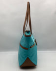 Michael Kors Blue Nylon & Leather Pocket Tote