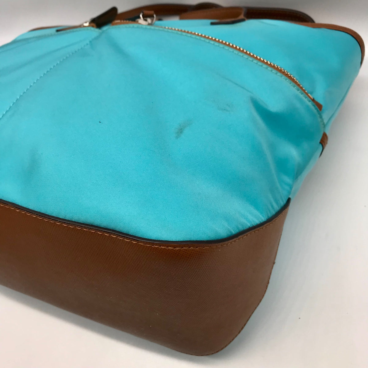 Michael Kors Blue Nylon &amp; Leather Pocket Tote