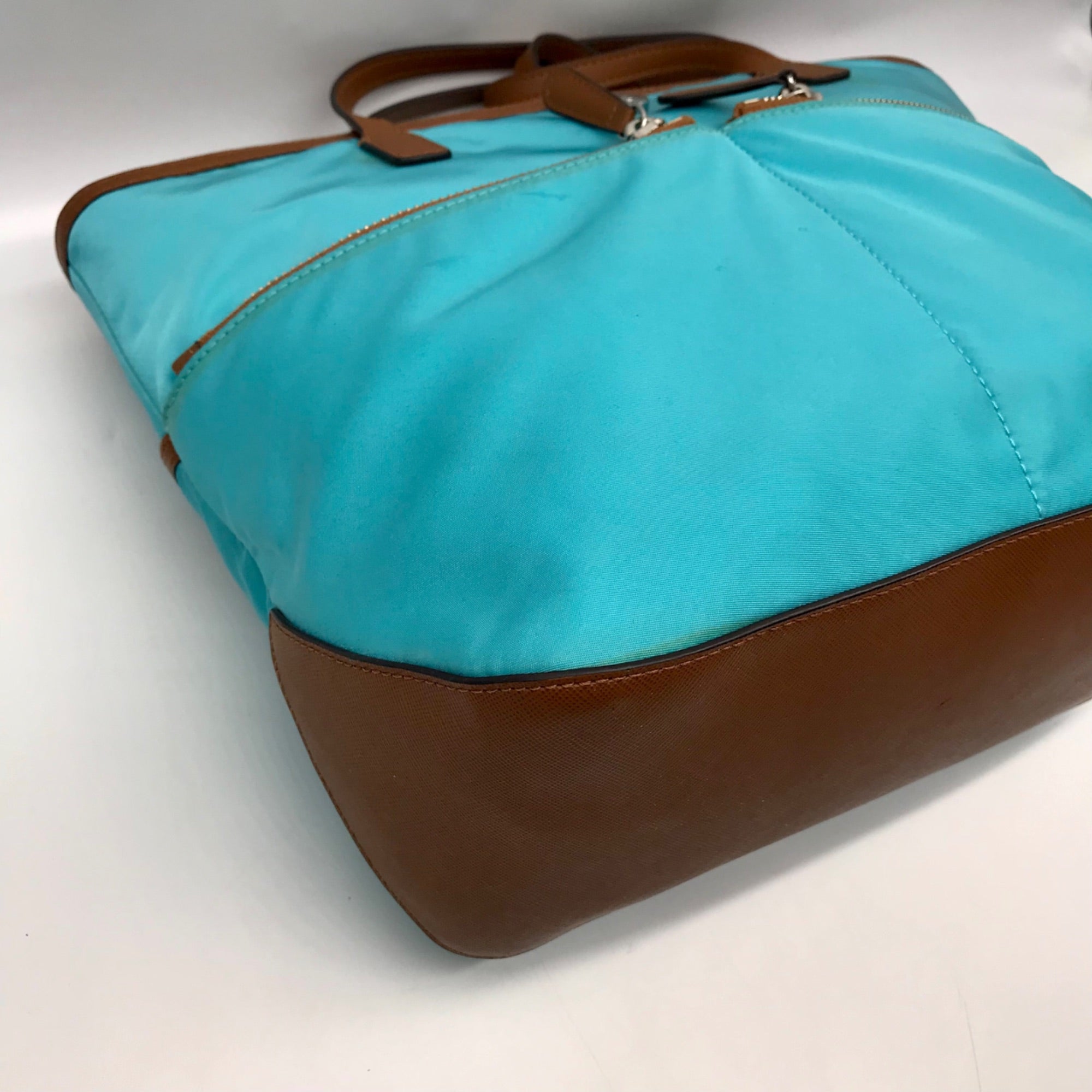 Michael Kors Blue Nylon &amp; Leather Pocket Tote