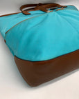 Michael Kors Blue Nylon & Leather Pocket Tote