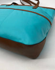 Michael Kors Blue Nylon & Leather Pocket Tote