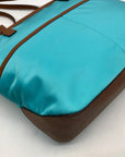 Michael Kors Blue Nylon & Leather Pocket Tote