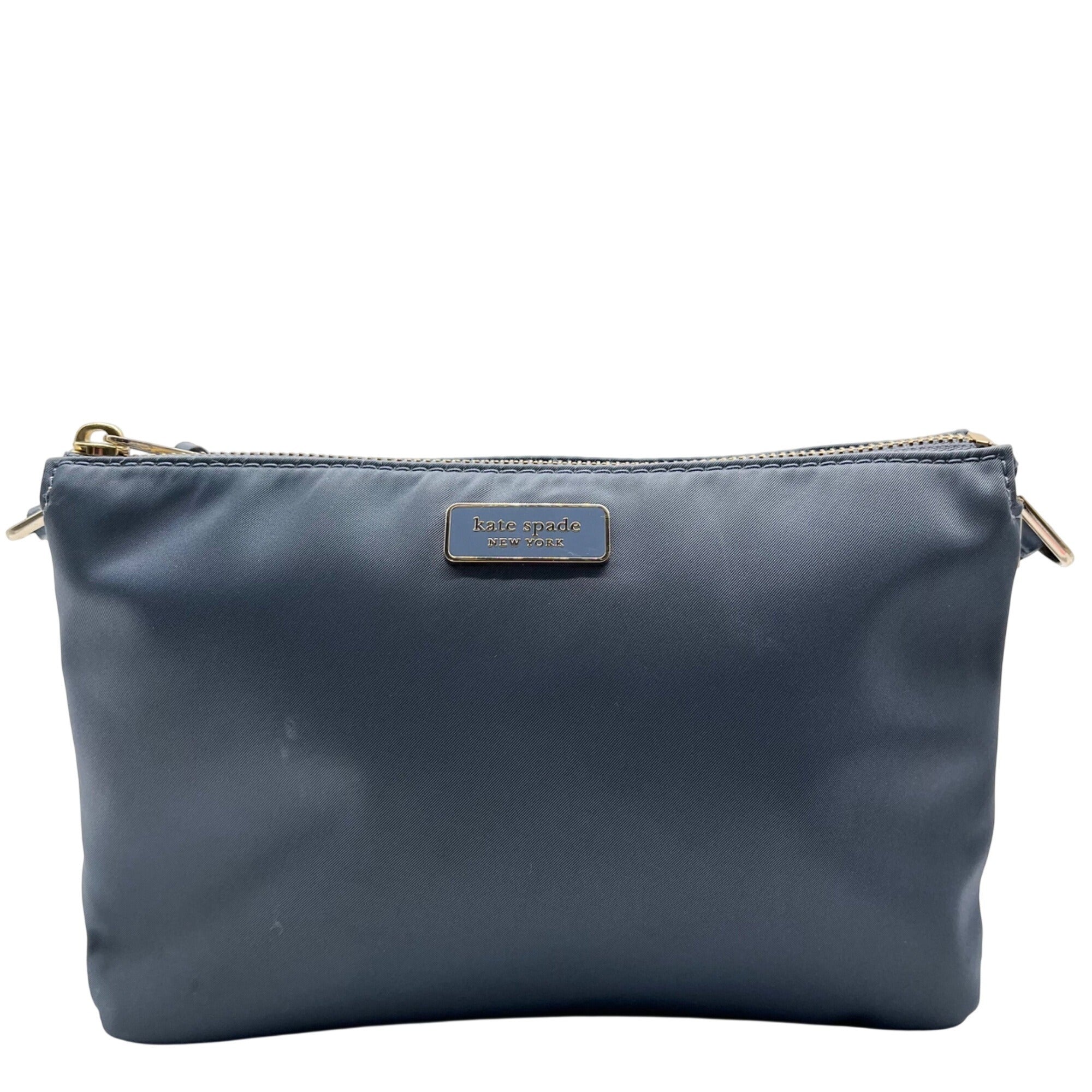 Kate Spade Blue Nylon Dawn Triple Gusset Crossbody Bag
