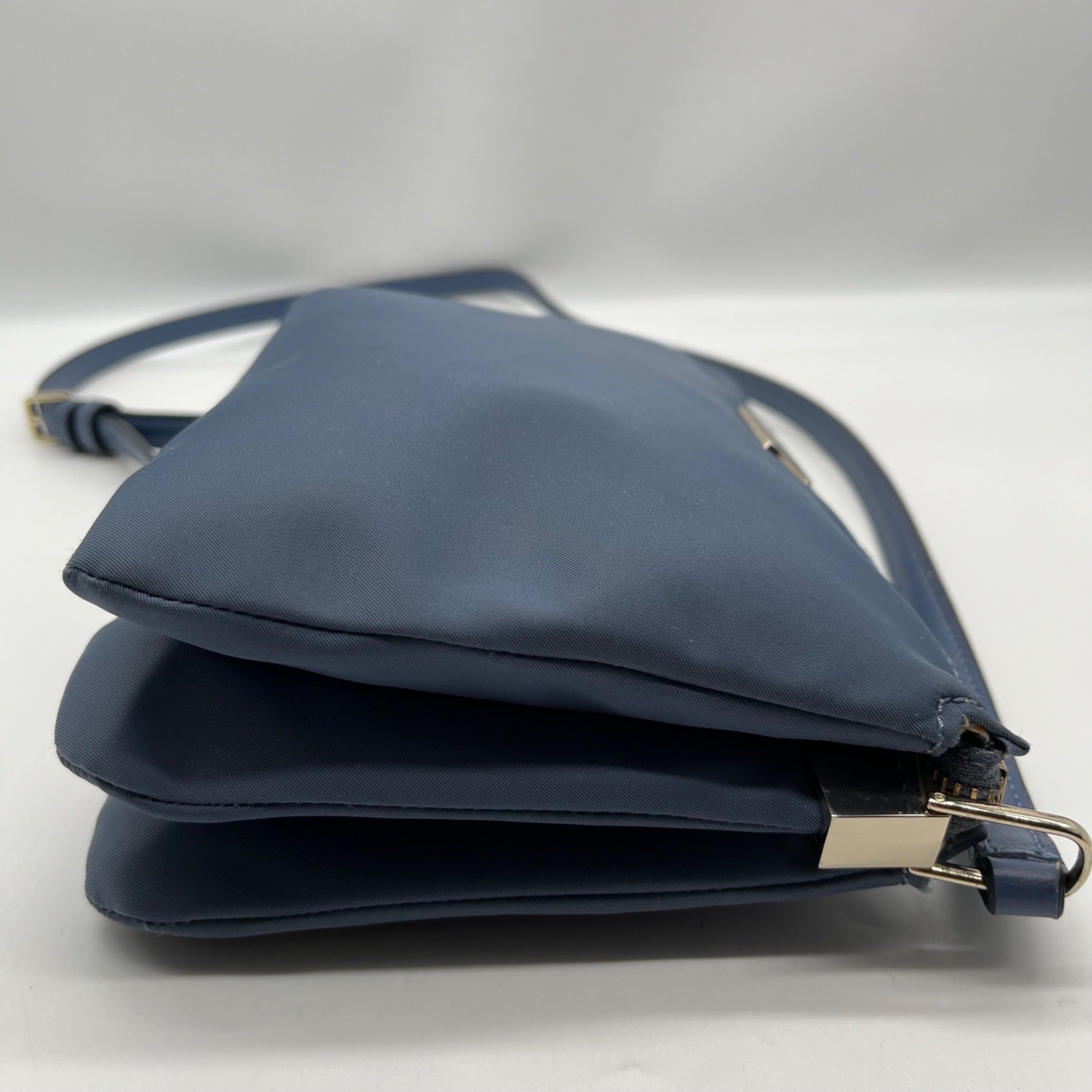 Kate Spade Blue Nylon Dawn Triple Gusset Crossbody Bag