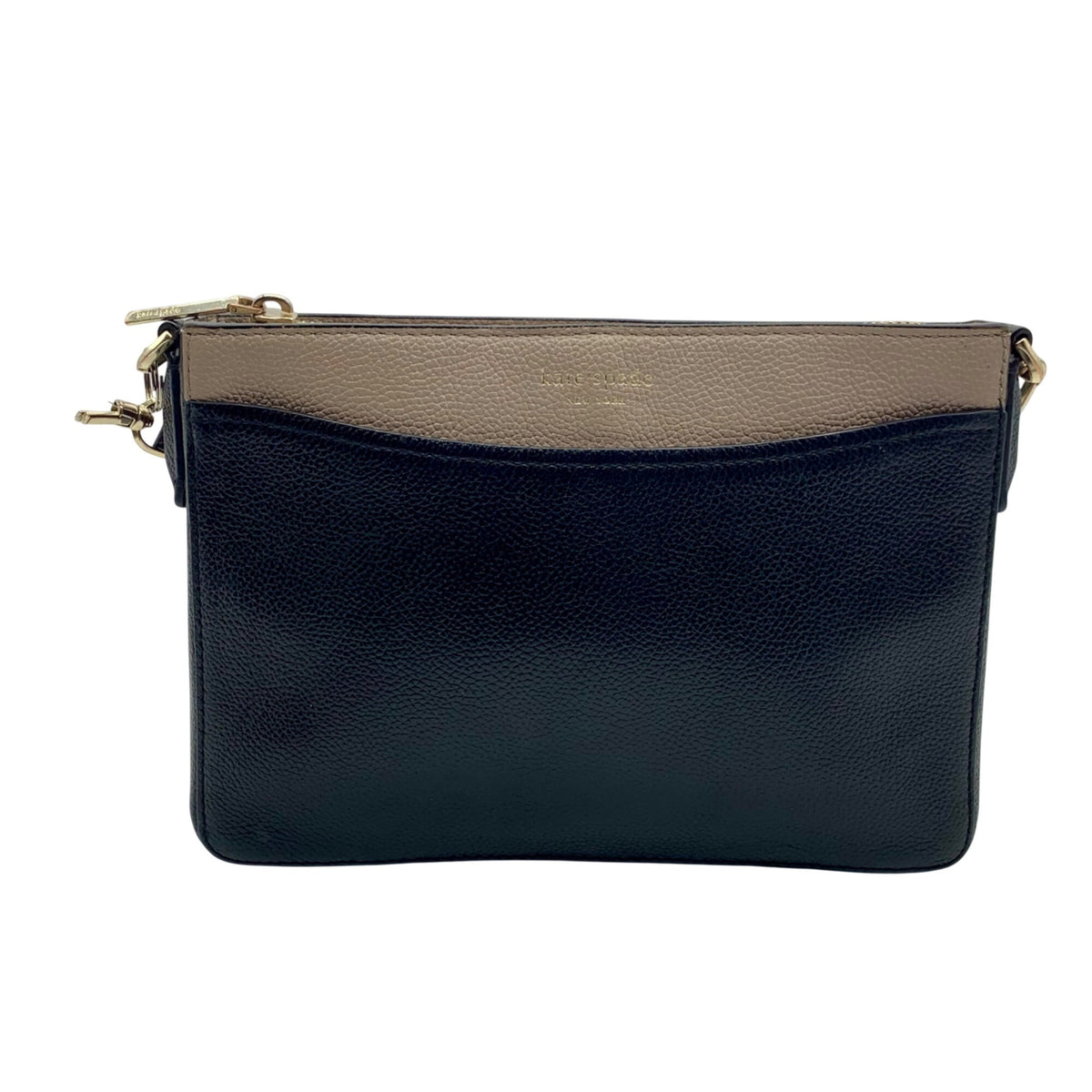 Kate Spade Gray And Black Pebbled Leather Margaux Crossbody Bag