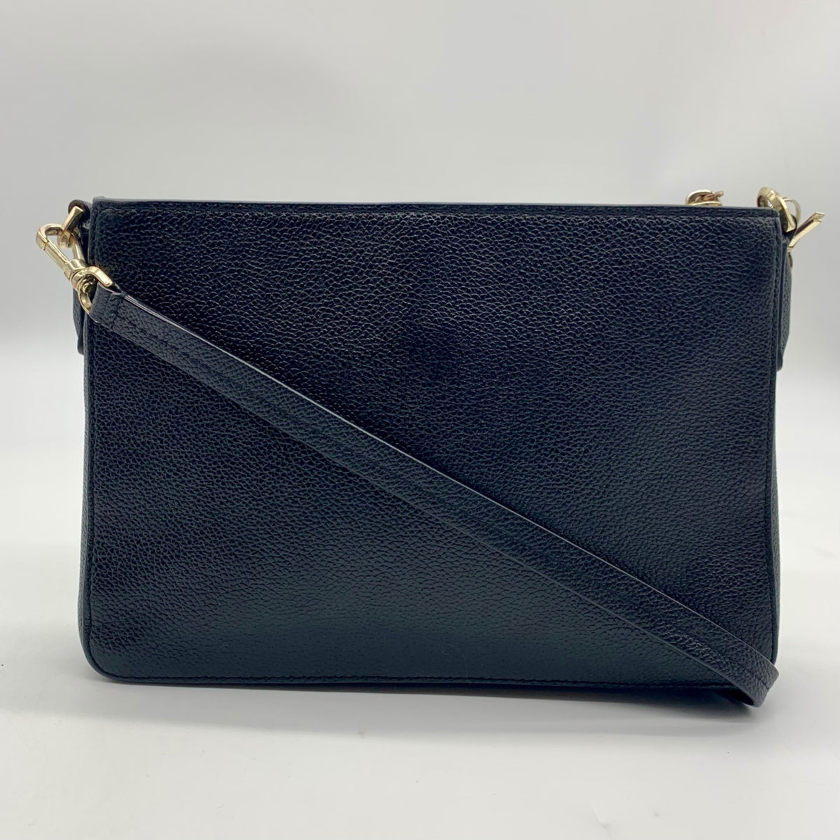 Kate Spade Gray And Black Pebbled Leather Margaux Crossbody Bag