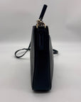 Kate Spade Gray And Black Pebbled Leather Margaux Crossbody Bag
