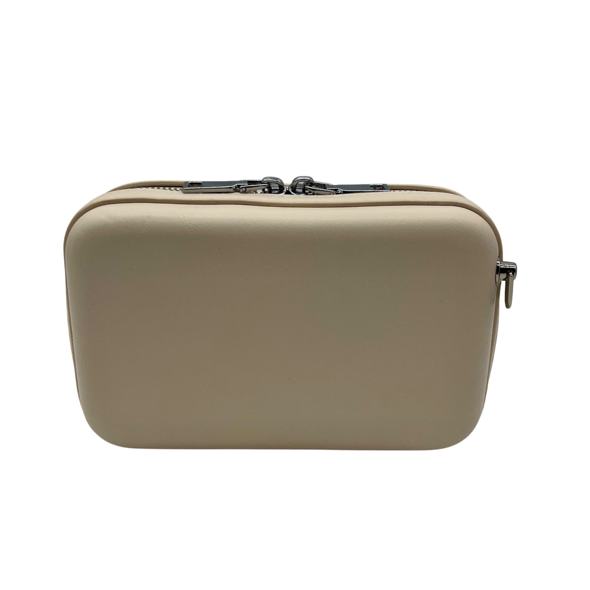 MMS Beige Box-Shaped Crossbody Bag
