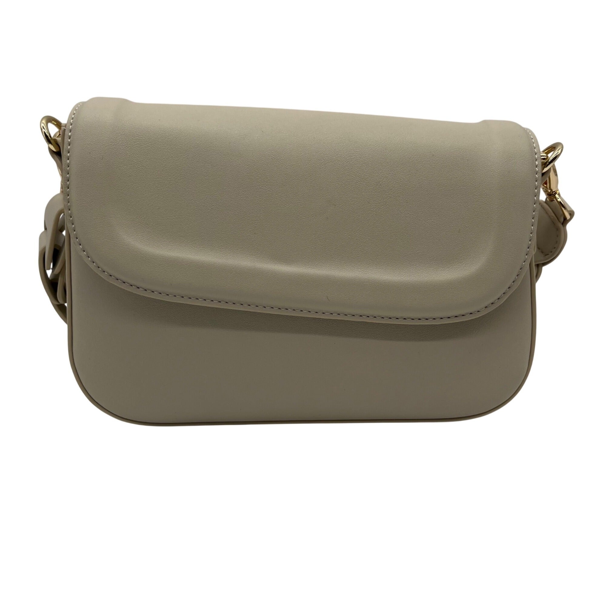 MMS Beige Leather Shoulder Bag