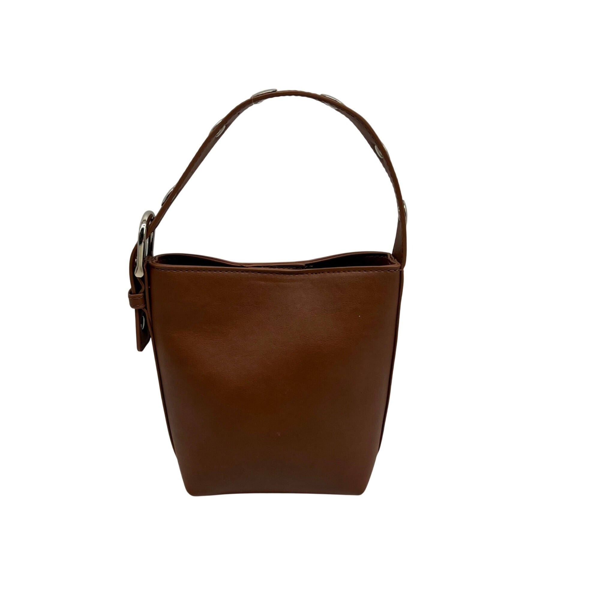 MMS Brands Brown Leather Bucket Bag 