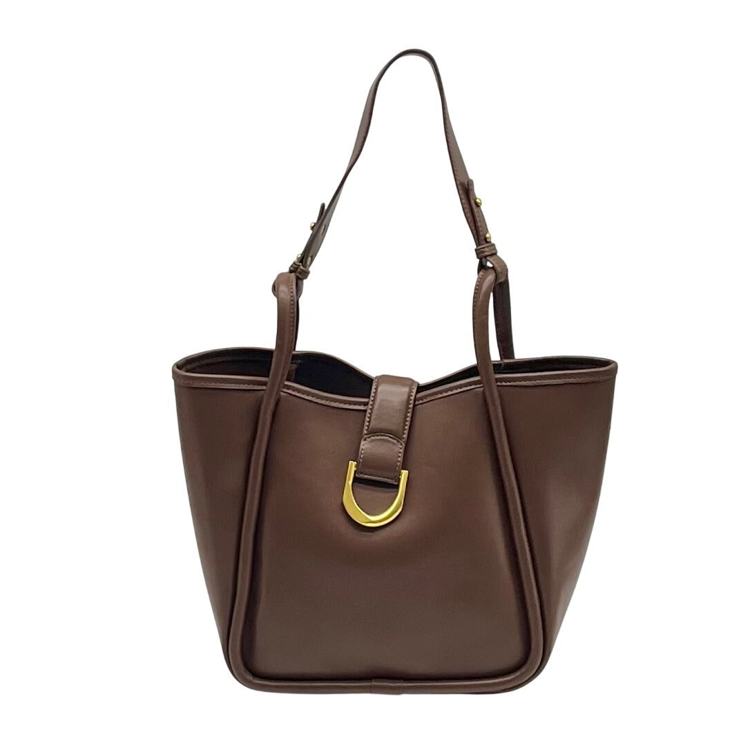 MMS Brands Brown Leather Style Shoulder Bag
