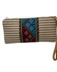 MMS Brands Tan and Cream Striped Wallet
