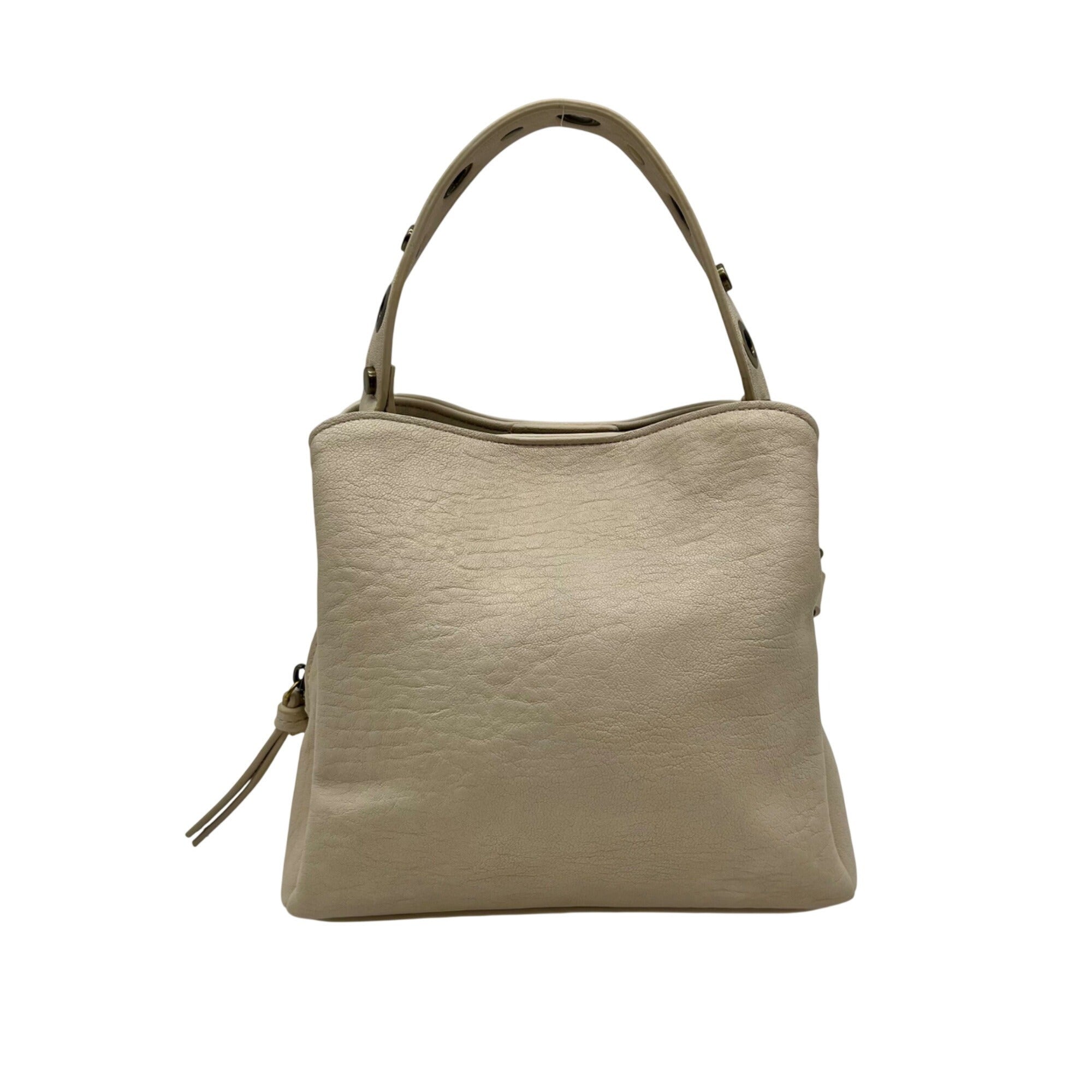 MMs Brands Beige Faux Leather Shoulder Bag