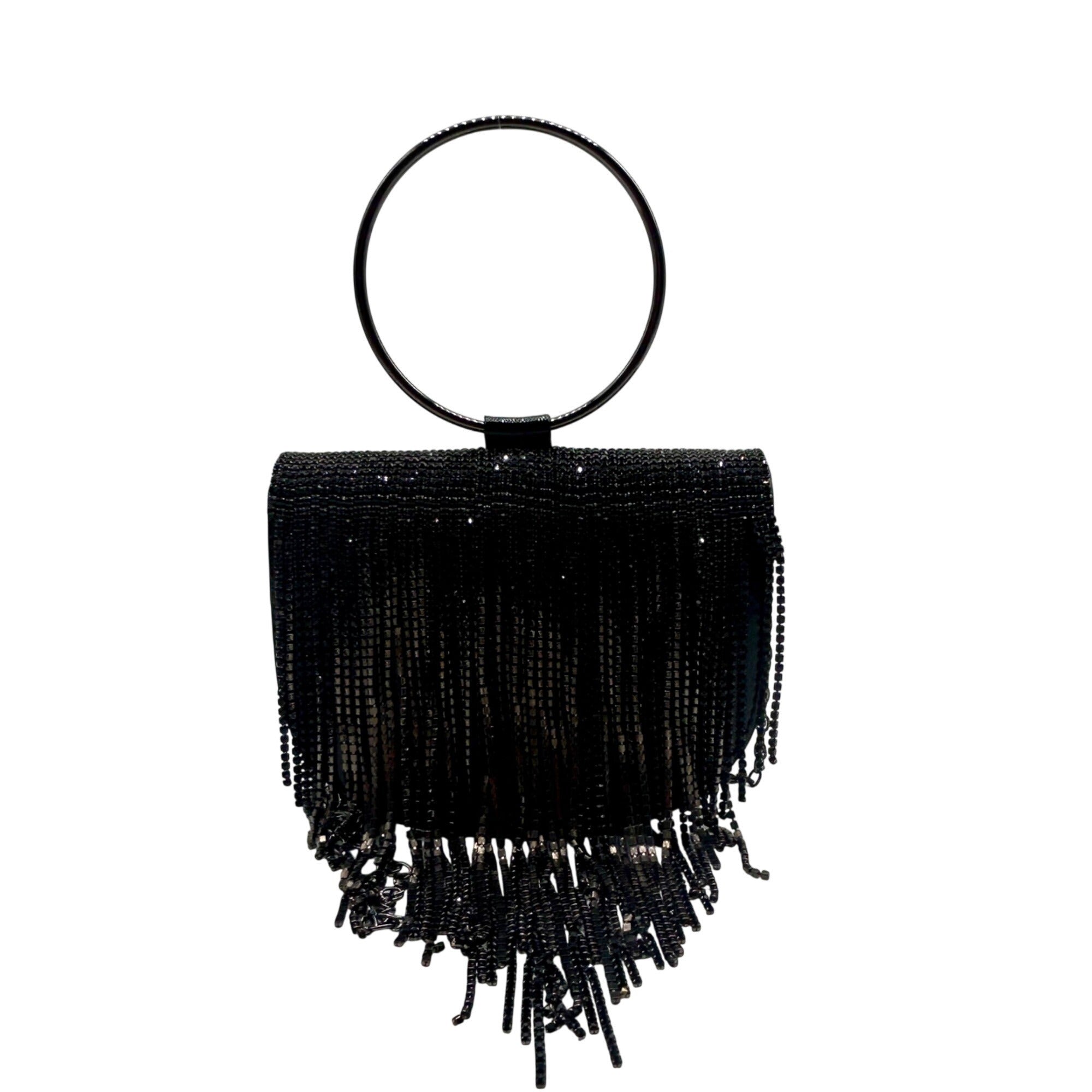 MMs Brands Black Faux Leather Clutch Bag