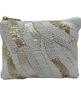 MMs Brands White Beaded Pouch
