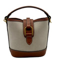 MNG Beige Fabric Crossbody Bag