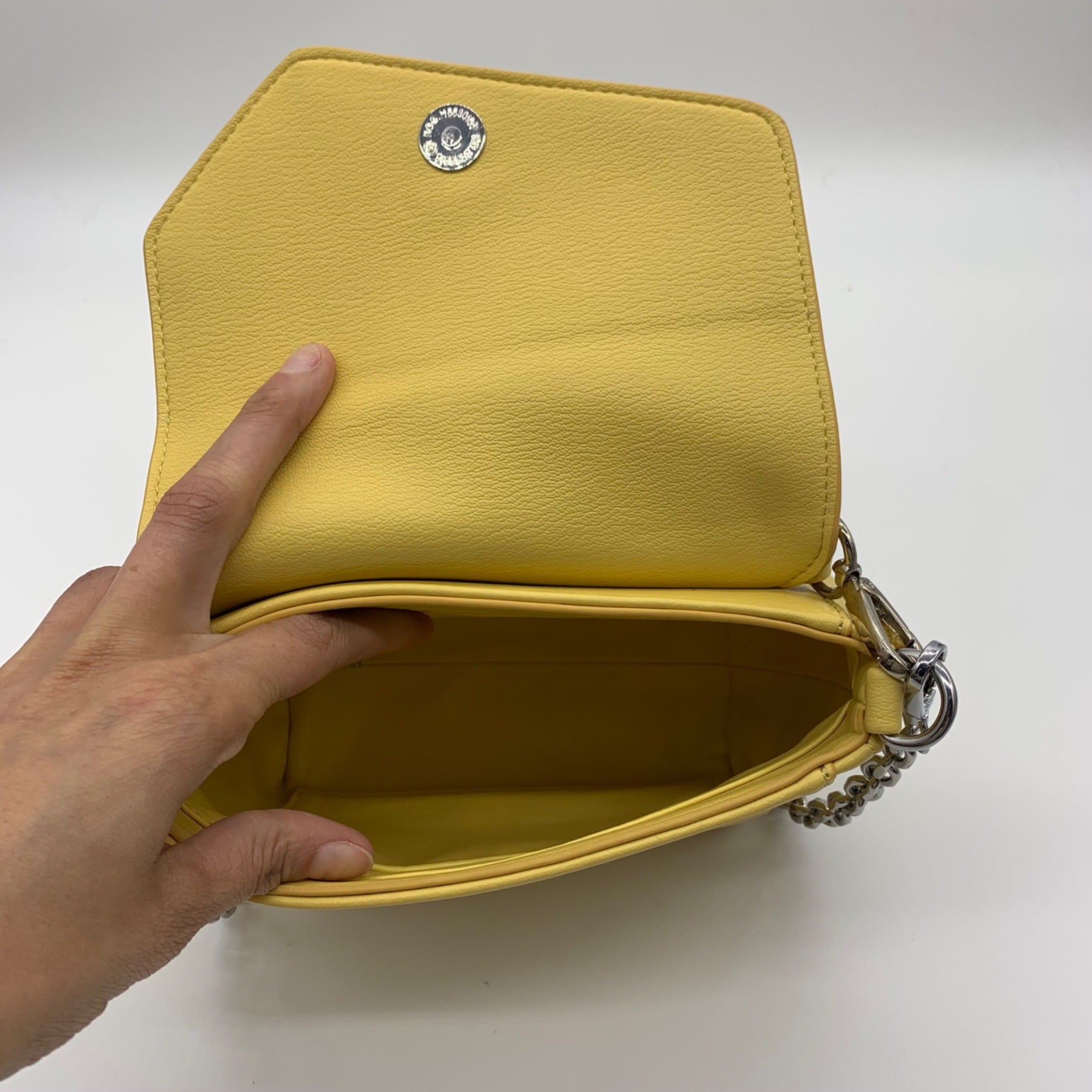 MMS Yellow Leather Crossbody Bag