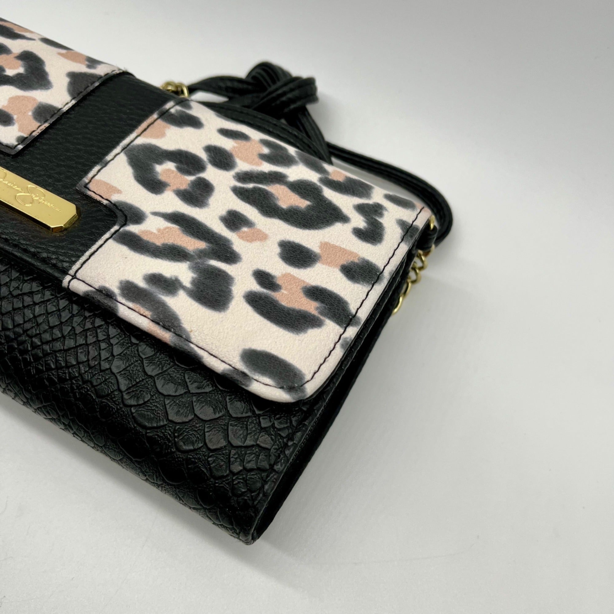 Jessica Simpson Faux Alligator &amp; Leopard Print Crossbody Bag