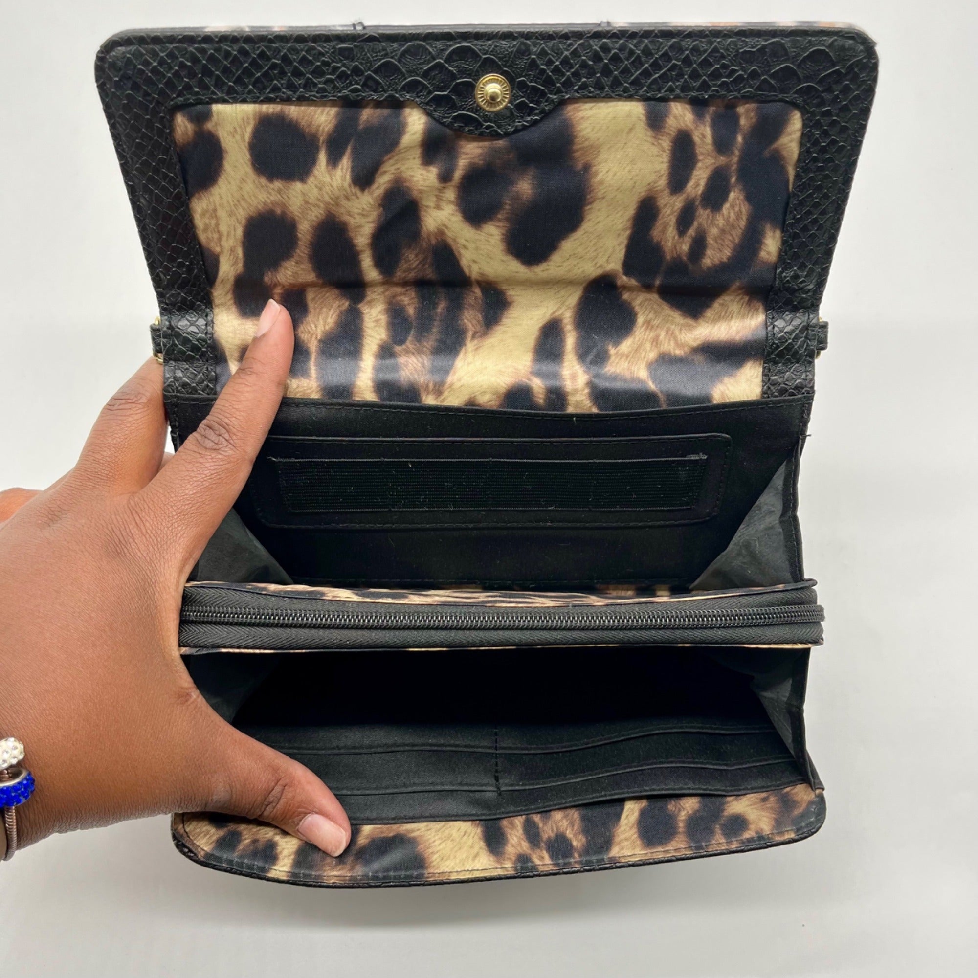 Jessica Simpson Faux Alligator &amp; Leopard Print Crossbody Bag