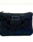 Coach Signature Black Jacquard Wristlet Mini Clutch