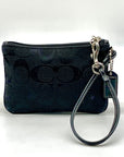 Coach Signature Black Jacquard Wristlet Mini Clutch