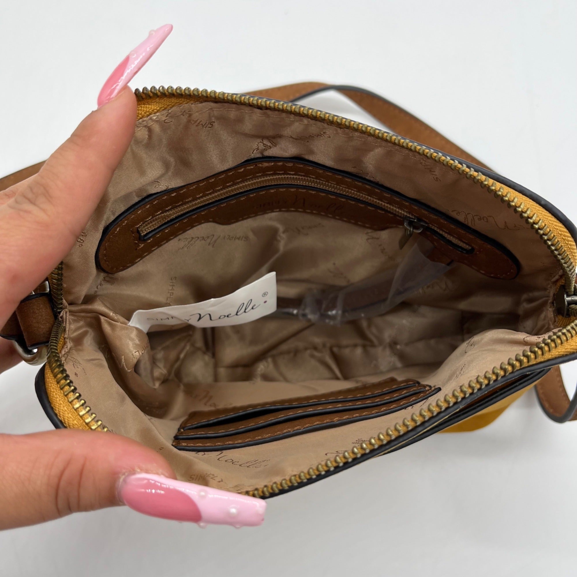 Simply Noelle Tan Faux Leather Crossbody Purse