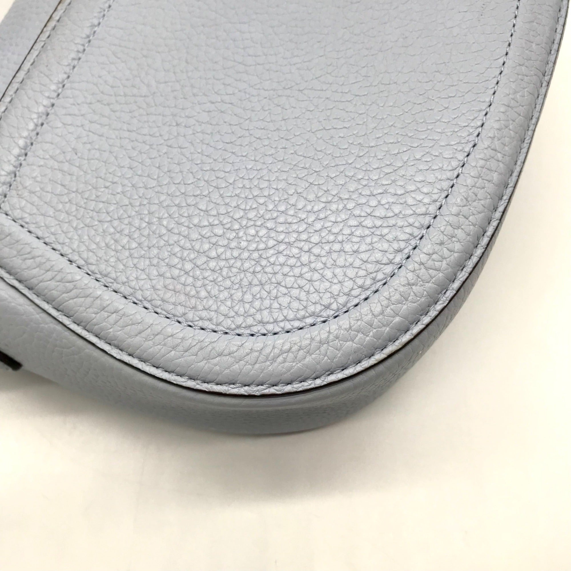 Kate Spade Blue Pebbled Leather Medium Knott Saddle Crossbody Bag