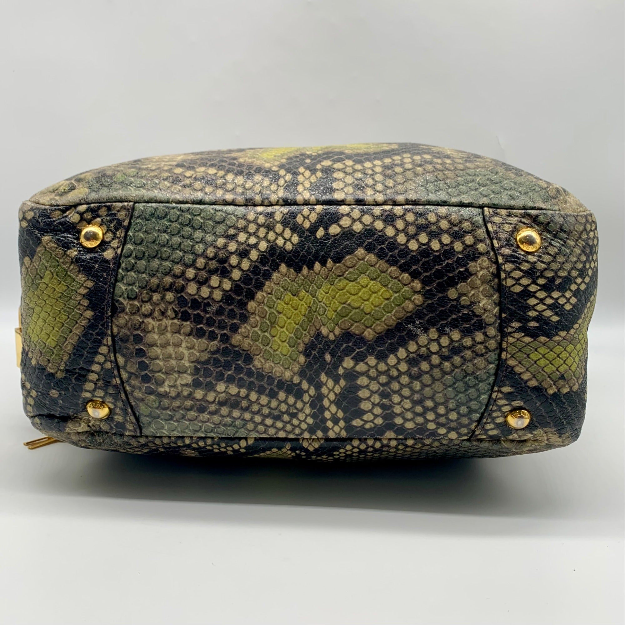 Prada Cervo Lux Printed Snakeskin Leather Tote