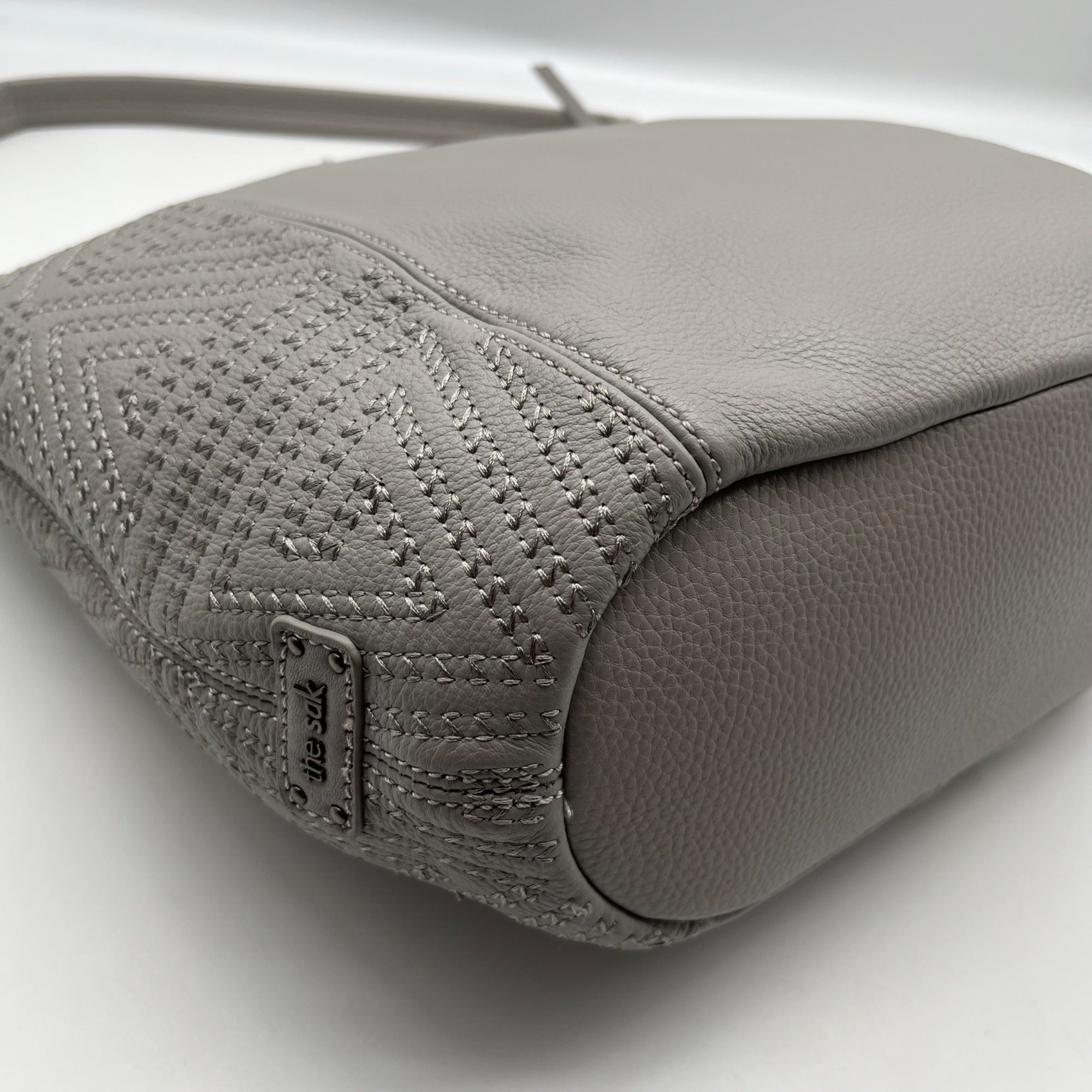 The Sak Gray Leather Sequoia Shoulder Bag