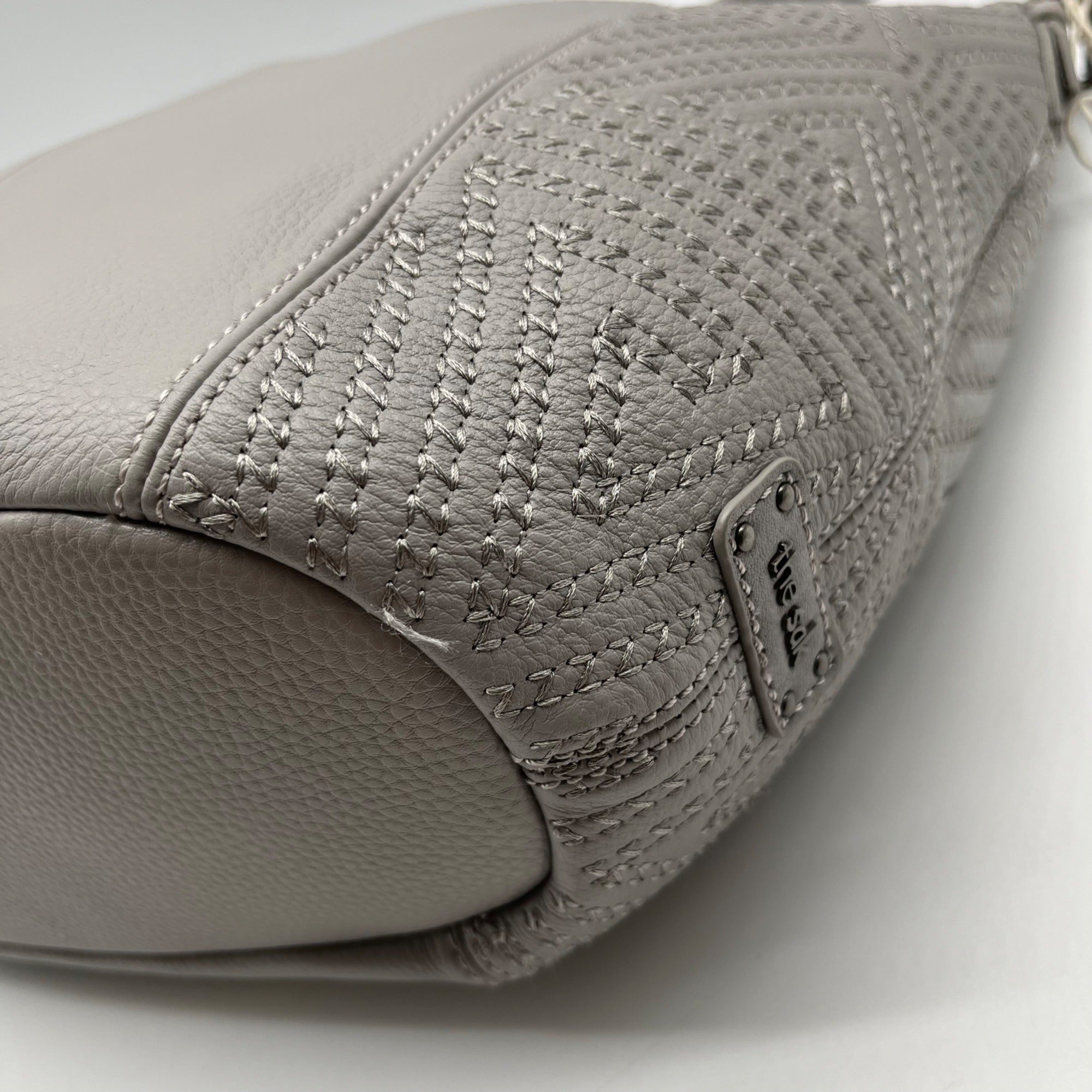 The Sak Gray Leather Sequoia Shoulder Bag
