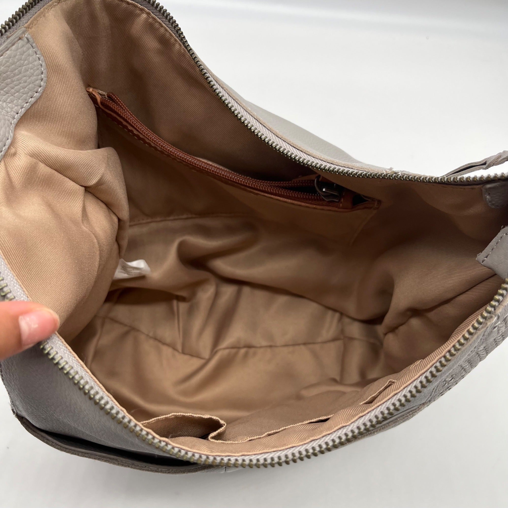 The Sak Gray Leather Sequoia Shoulder Bag