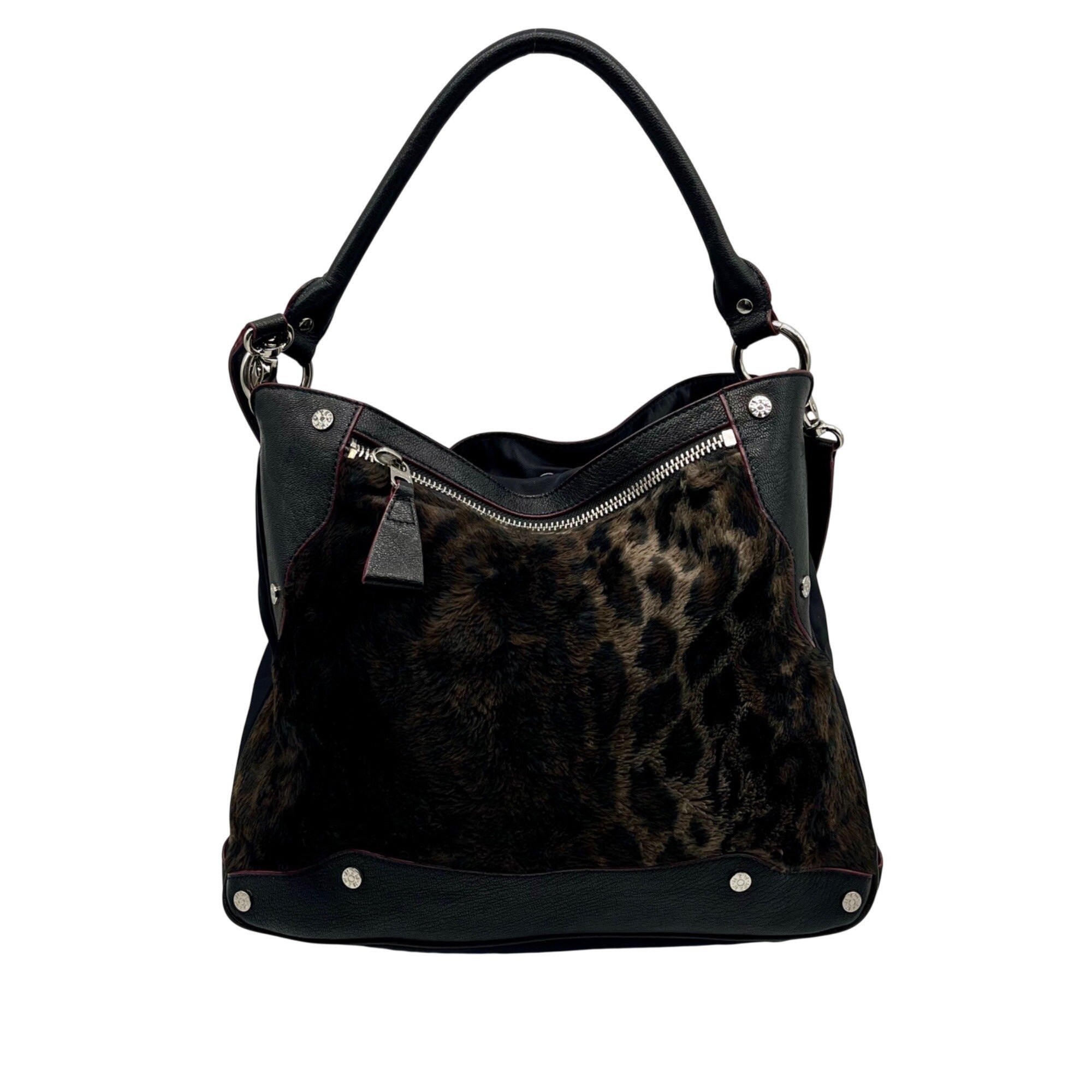 MZ Wallace Faux Fur Leopard Print Tote Bag