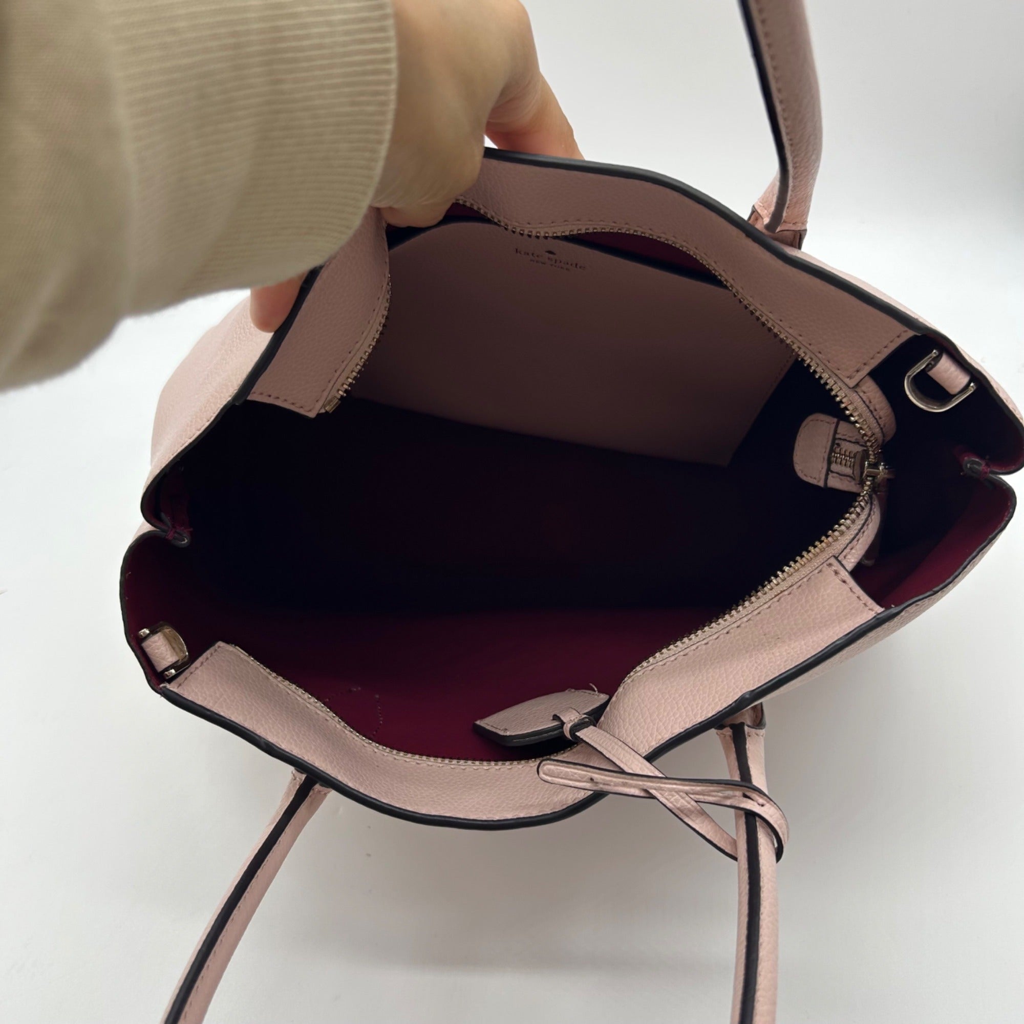 Kate Spade Pink Medium Leather Top Zip Satchel Bag